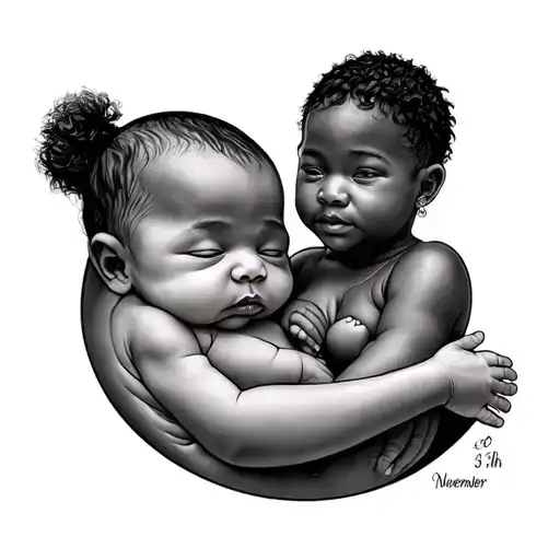 Tatto Of A Newly Born Child Born From A Western Mother To And African Dad On The November 3Rd