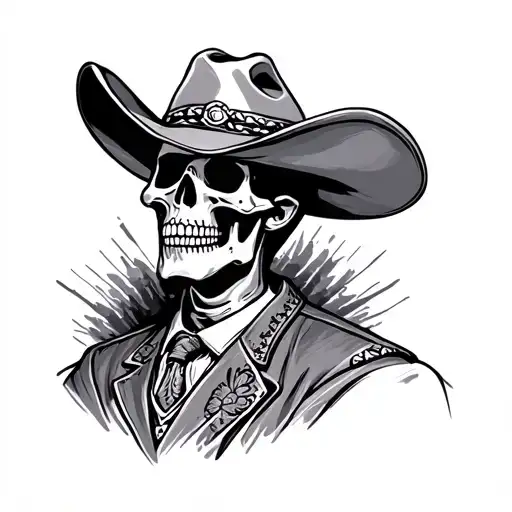 Skeleton Mexican Cowboy Hat