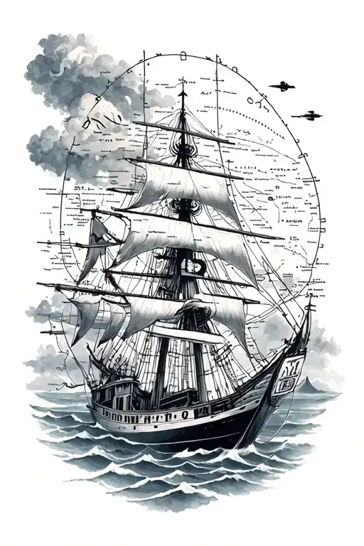 Nautical Map With Various