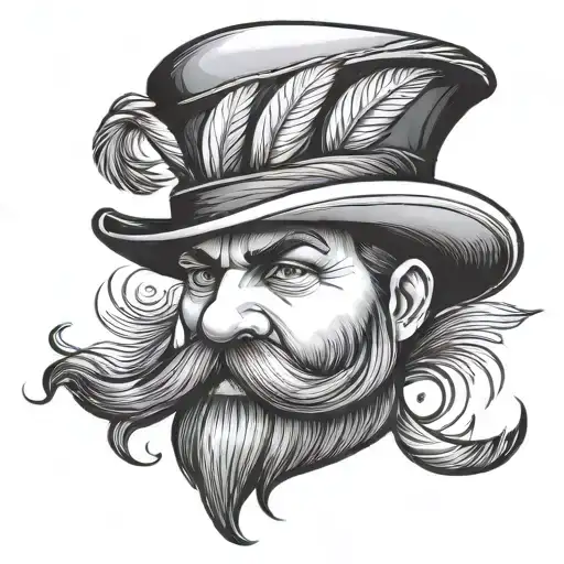 Feather Bonnet Hat And Mustache