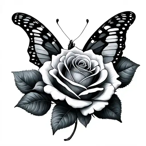 Butterfly And Rose