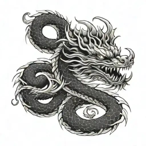 Haku Dragon And No Face Tattoo Design