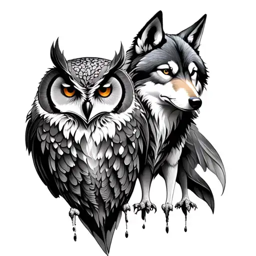 Owl And Wolf