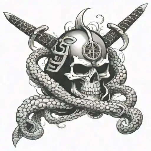 Skull Samurai Whose Legs Are Octopus