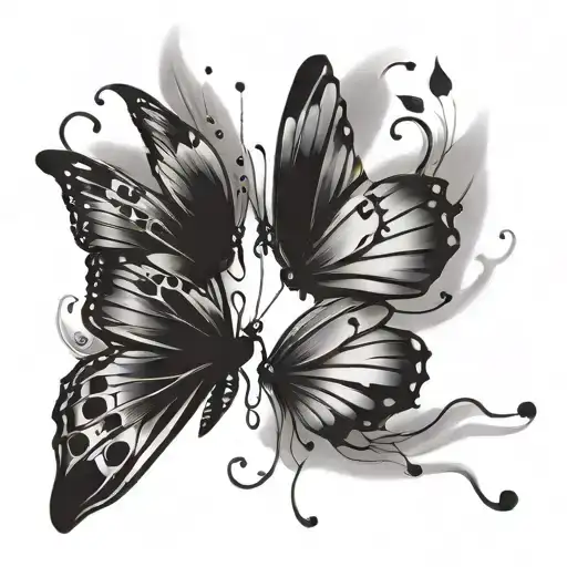 Semicolon With Butterflies Fluttering