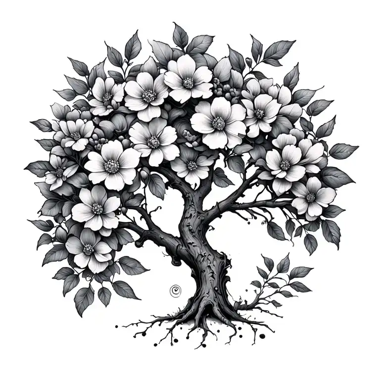 Flower And Tree Growing