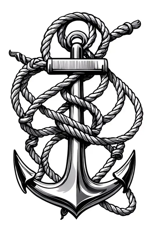Anchor With A Rope Intertwined