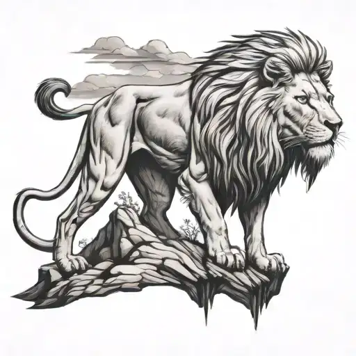 Lion Of Judah On A Cliff