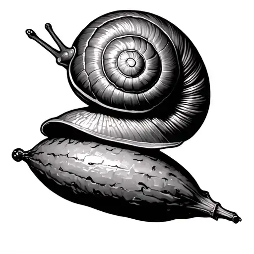 African Snail On Top Of A Yam