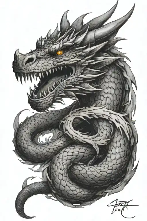 Half Sleeve Dragon Jormungandr Armpit