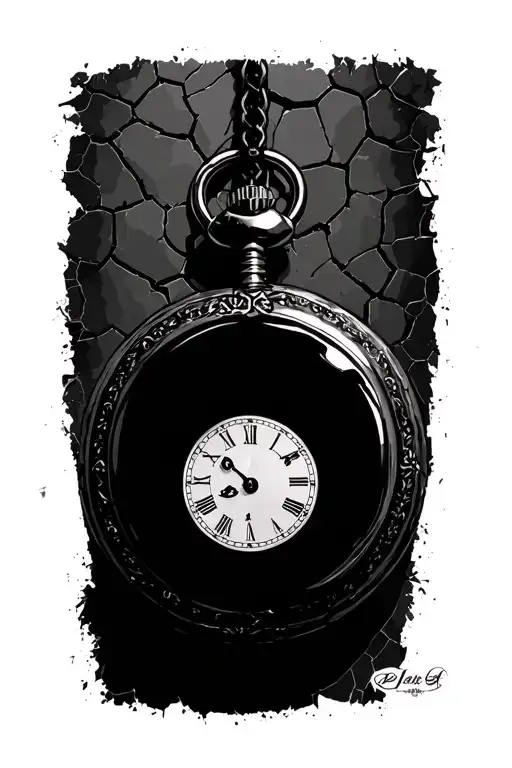Old Pocket Watch With Cracked Wall