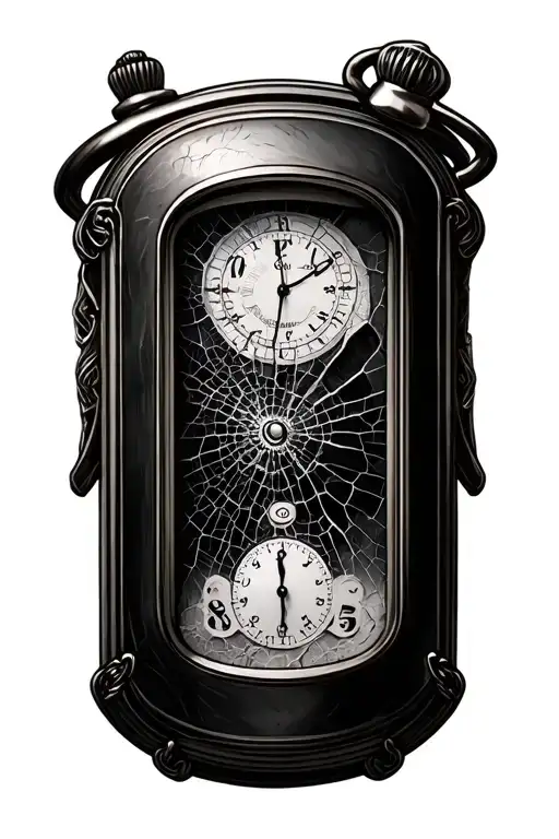 Old Pocket Watch With Cracked Screen