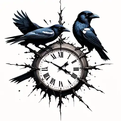 Crows Broken Time Clock