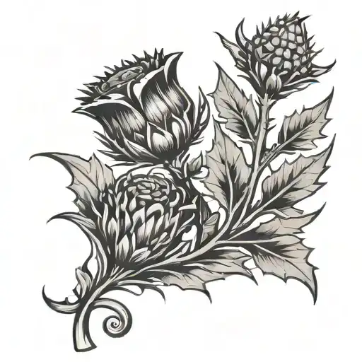 Scottish Thistle And Canadian Maple Leaf Wedding Finger