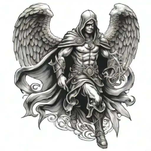 Hooded St Michael And Demon