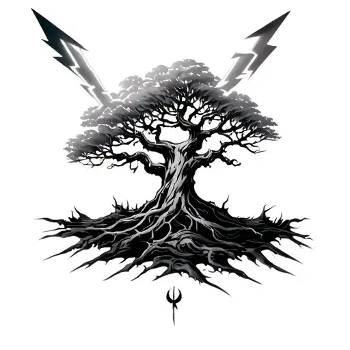 Poison Tree And Lightning Bolt Striking