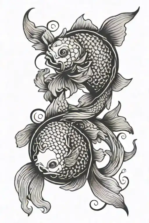 A Ying Yang Koi Fish