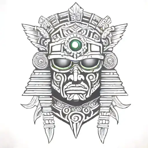 Aztec Warrior Head With Night Vision Goggles Hanging