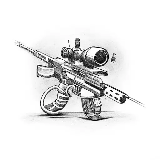 A Sniper Scope With A Stylized Representation Of The Client's Favorite Video Game Characters Inside