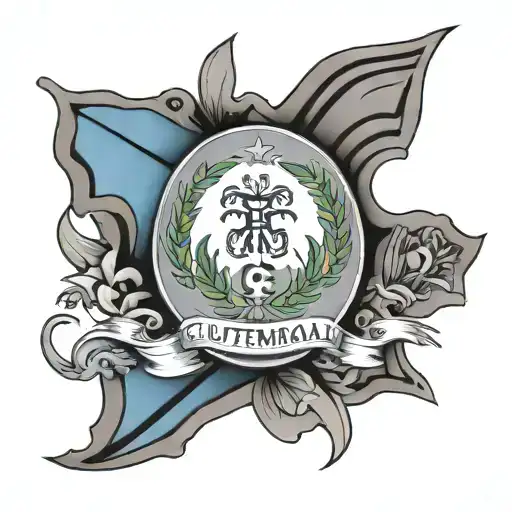 Guatemala Abbreviation Letter With Guatemala Flag In The Background