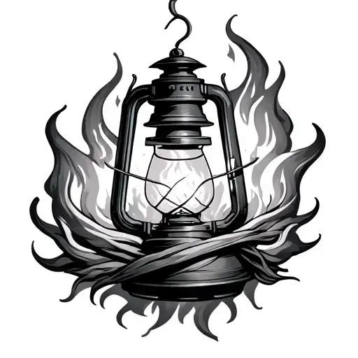 The Fire Is Wrapped Around The Lantern