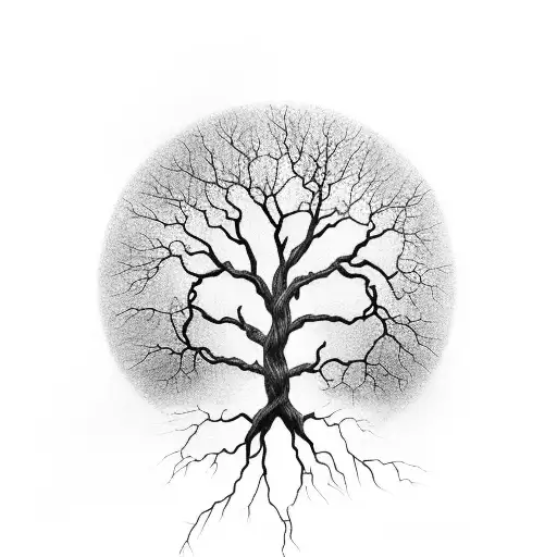 Tree Of Life In Lightning Storm