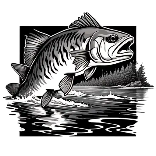 Tiger Trout Swimming Upstream