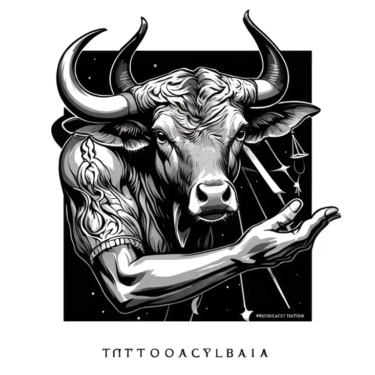 Bull On The Arm Holds Libra