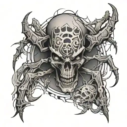 Spider With Skull And Horns