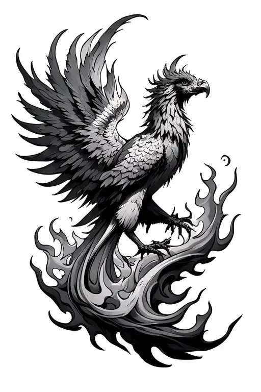 Phoenix Rising From Flames