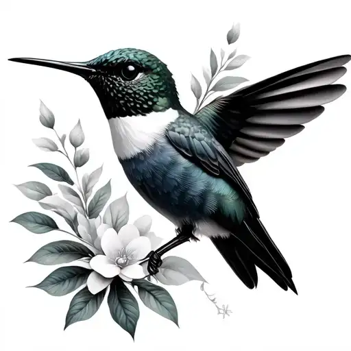 Black White Hummingbird