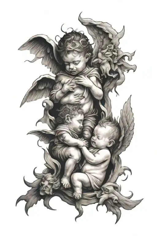 War Between Baby Angels And Baby Demons