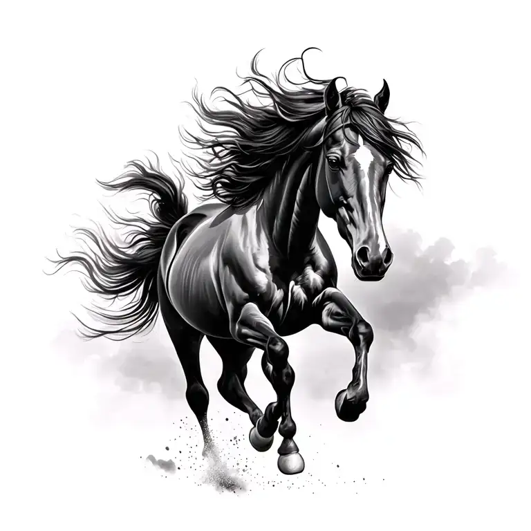 Feather With Horses Running