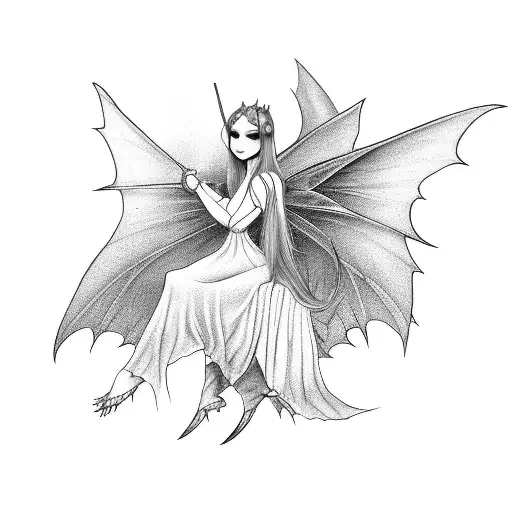 Fairy Riding On A Bat