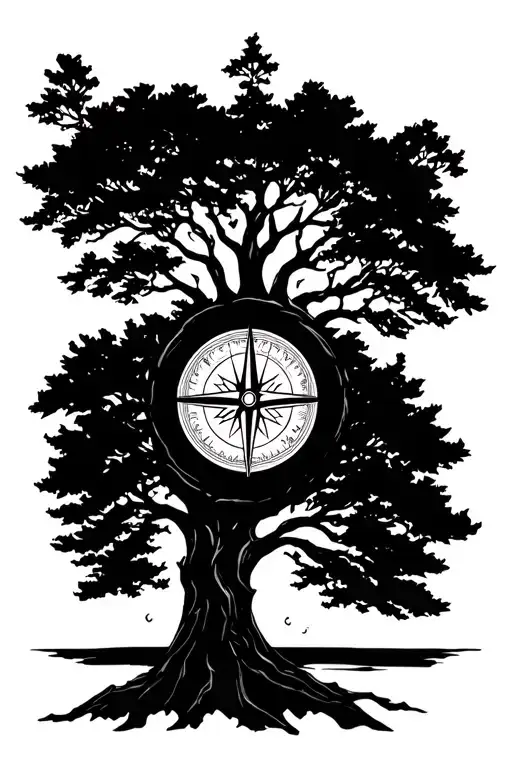 Compass Tree Silhouette