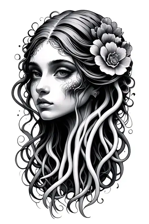 Feminine Medussa Face