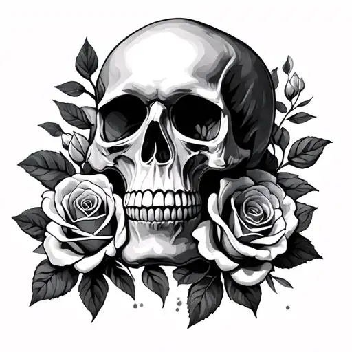 Skull And Roses Growing