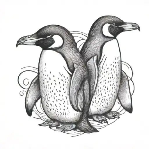 Penguin Couple Tat