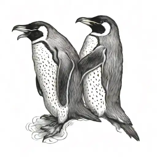 Penguin Tattoo For Couple