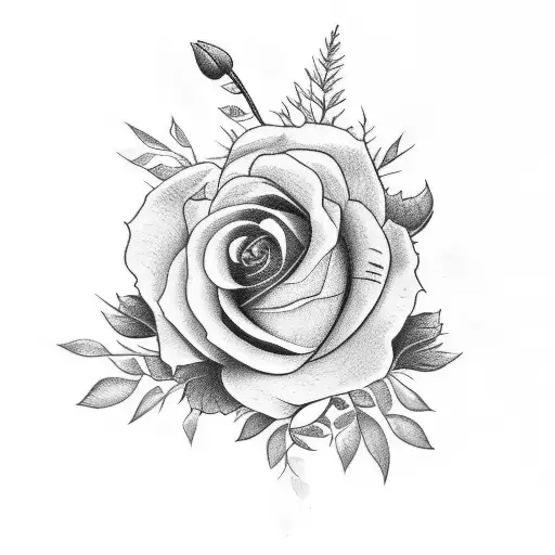 Floral Tattoo With November Birth Flower