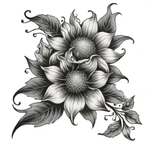 Sun Shining Flowers And Petals Falling