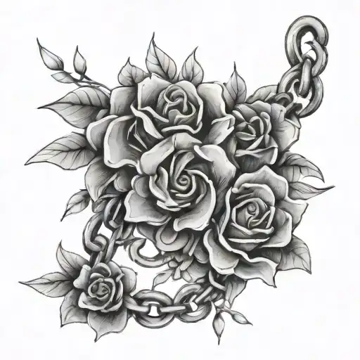 Broken Chain Held Together By Flowers