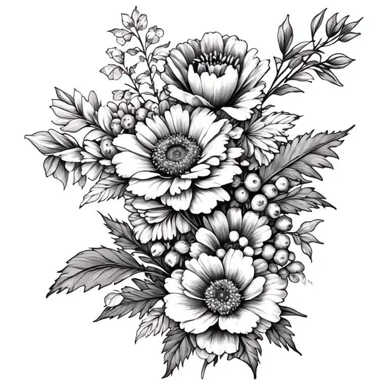 January And July Birth Flower Bouquet