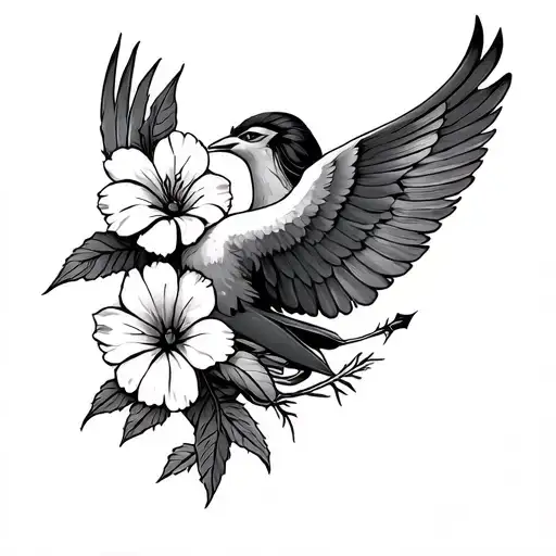 Mockingjay From Hunger Games With Arrow And Katniss Flower