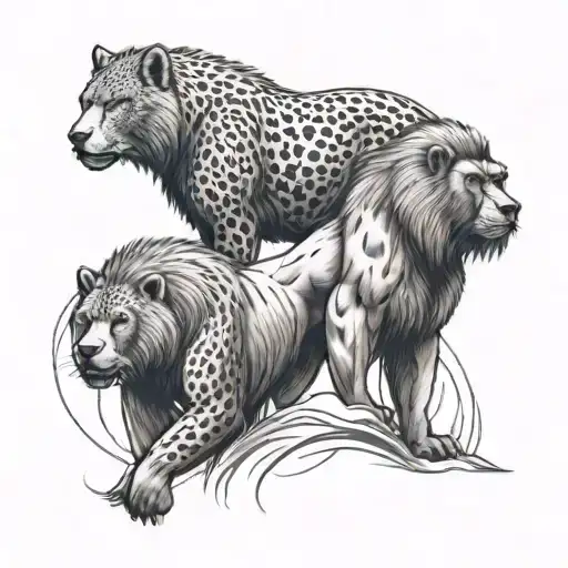 A Wolf And A Gorilla And A Cheetah
