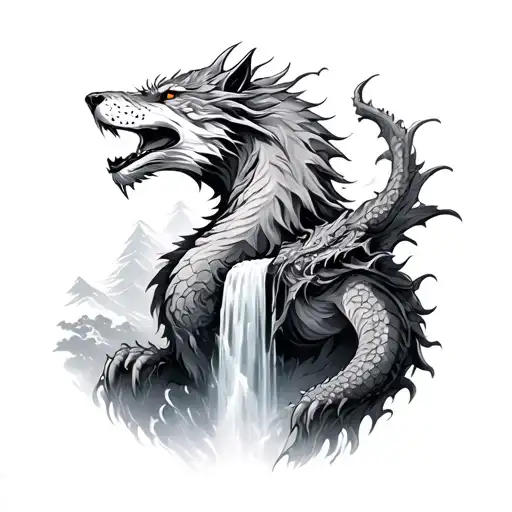 Dragon Wolf Waterfall Gay Man