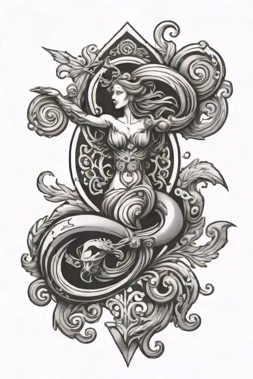 Aquarius Symbol Surrounded