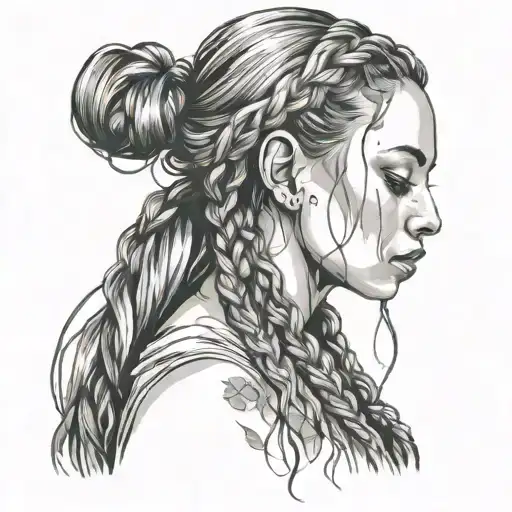 Forest Green Lived A Girl Who Put Her Hair In Braids And Falling Of The Rain