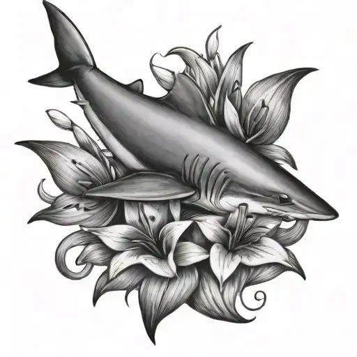Shark With Lilies
