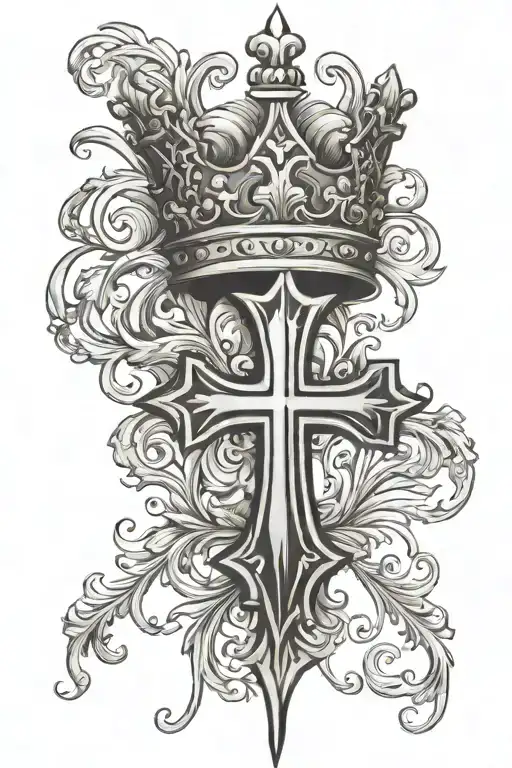 Cross With Hanging Crown